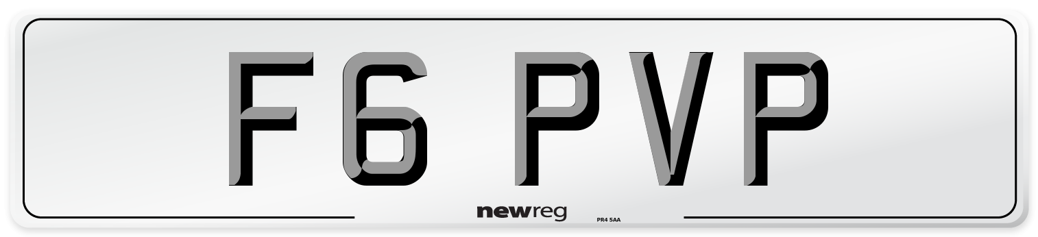 F6 PVP Number Plate from New Reg